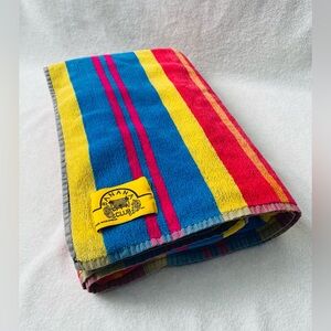 Banana Club Vintage Beach Towel Striped 58x30" Colorful Vibrant Cotton Summer